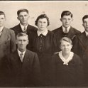 (G)  Joseph H. Roers and Mathilda Gertrude (Woida) Roers Family.  L to R:  Florian (1919-2014), Alois (1912-1987), Anna Marie (1910-1982), Roman (1921-2004), Carl (1916-2004)