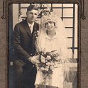 (H)   Eugene and Mary Woida:  Wedding Photo 5-13-1927.  Studio is OLSON - ALEXANDRIA, MINN.